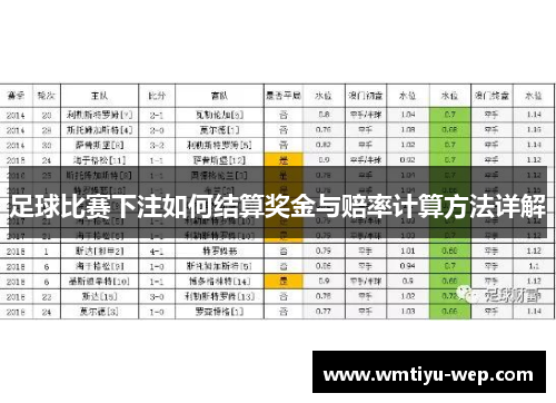 足球比赛下注如何结算奖金与赔率计算方法详解